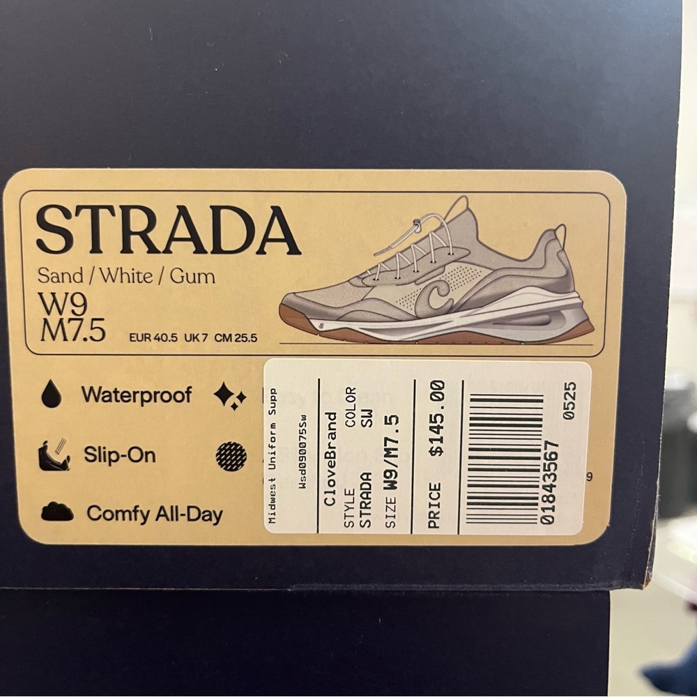 NIB Clove Strada Sneaker In Sand And White Multi Sizes - Picture 15 of 15